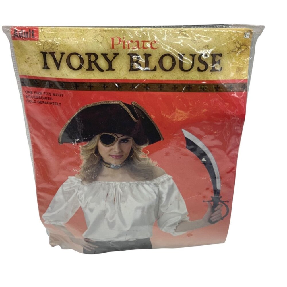 Pirate Ivory Blouse Costume Adult One Size Fits Most Rubies NEW‎